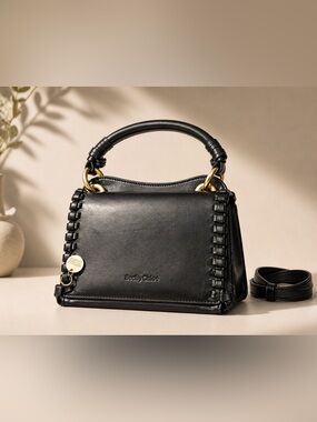 See By Chloé Black Mini Handheld Bag with Gold Hardware